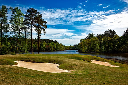 Великото Народно голф игрище, Opelika, Алабама, пейзаж, живописна, небе, облаците