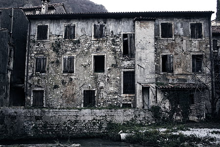 Itaalia, Avaleht, fassaad, hoone, vana maja, häving, Lahkuminek
