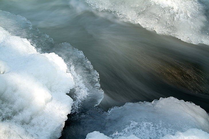 лед на Заале, замразени река, зимни, лед, вода, замразени, писия