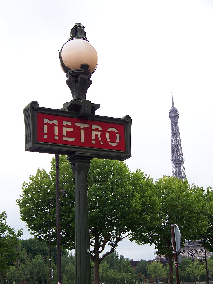 Paris, Frankrike, Tunnelbana, Eiffeltornet, Europa