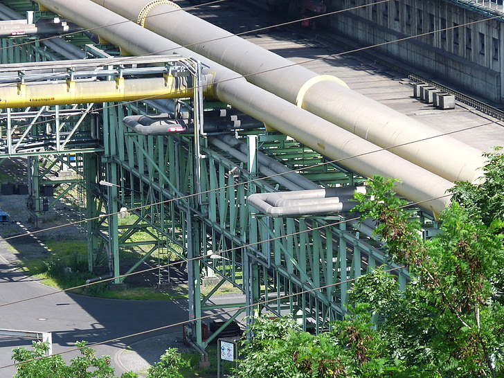 indústria, fábrica, metalurgia, tubos, parque industrial, Duisburg, área de Ruhr