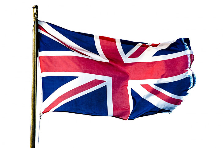 flagga, Jack, unionen, brittiska, London, statliga, nationella