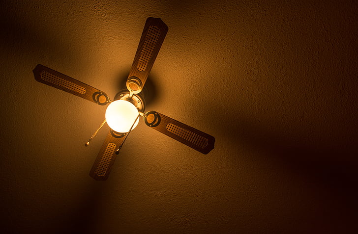 strop, svetilka, ventilator, svetlobe, teme, ozadje, tekstura