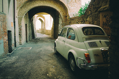 Fiat, samochód, Vintage, Włochy, Ulica, drogi, oldschool