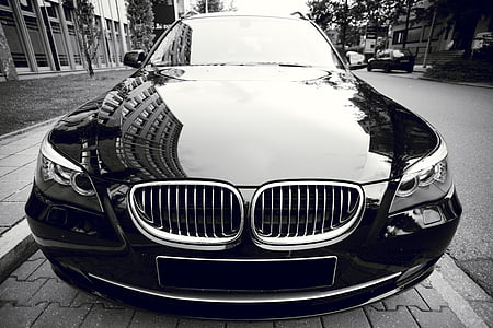 Авто, Черно, автомобилни, превозно средство, Черно и бяло, елегантна, стилен