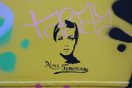 graffiti, žena, sentiment