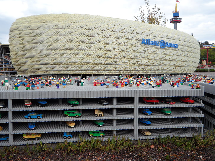 Allianz arena, football, Bayern munich, Legoland, LEGO, blocs LEGO, reconstruit