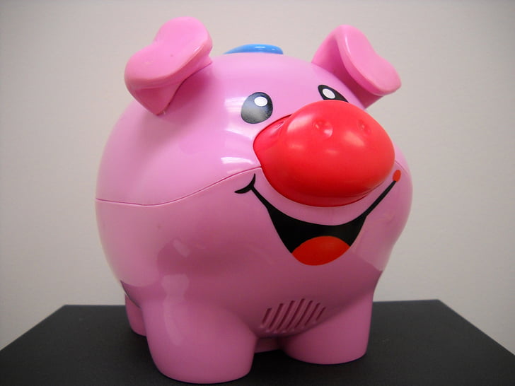 pink, pig, toy, smiling, child, children, play