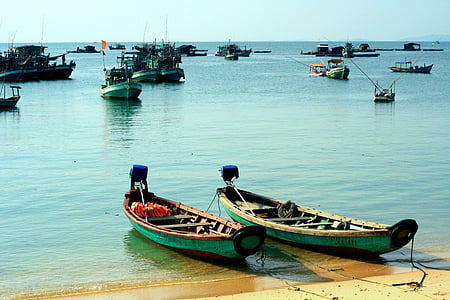 Phu quoc, Vietnam, embarcacions, platja, illa