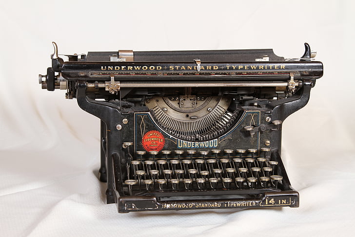 máy đánh chữ, cơ khí, cũ, Bàn phím, lá thư, chìa khóa, Máy