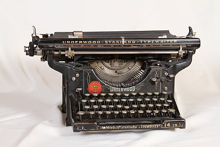 skrivmaskin, mekaniska, gamla, tangentbord, brev, nyckel, maskin