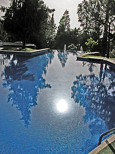 pool, water, mirroring