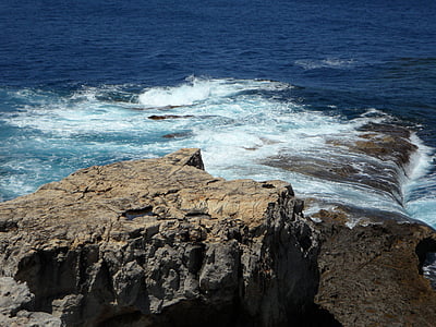 spray, sea, rock, rocky, rocky coast, cliff, water