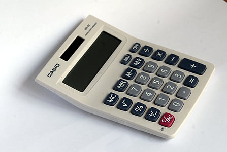 tall, Kalkulator, knapper, hvit, matematikk, Office, Business