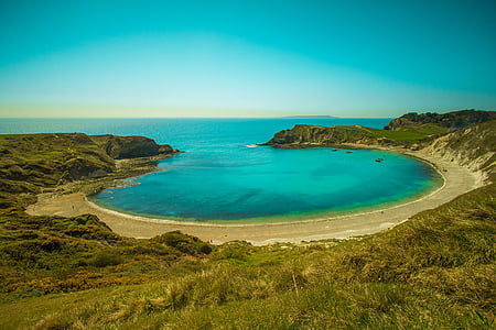 lulworth cove, ocean, of the sea, country, bay, dorset, nature