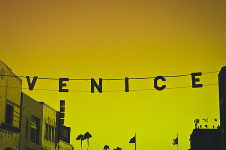 Venedig, hängande, bokstäver, Sky, banner, Utomhus, kommunikation