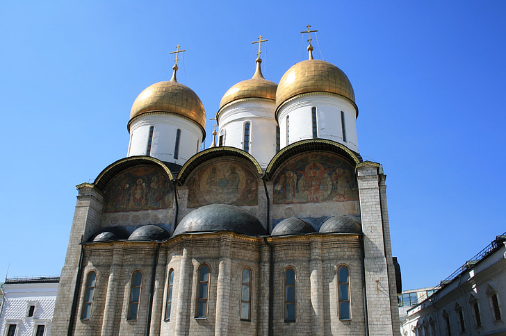 Kościół, Rosyjski, archetecture, rosyjskiej Cerkwi prawosławnej, budynki, niebo, religia
