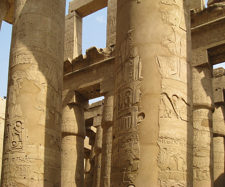 Egito, Luxor, Templo de, colunas