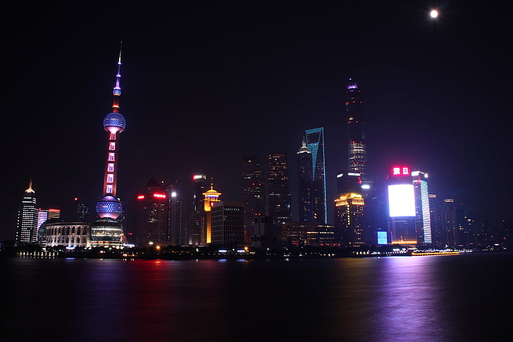 yö ottaen, Shanghai, bund