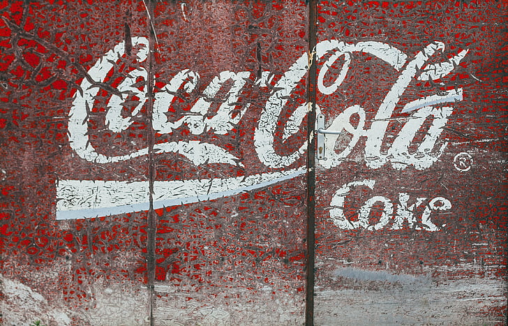 Coca cola, Vintage, anuncio, anuncio, retro, signo de, cartel retro