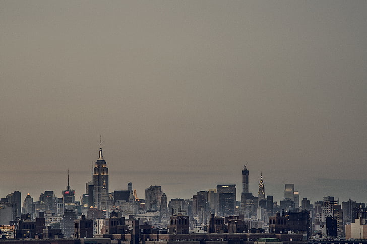 město, budova, Foto, noční, soumraku, New york, Spojené státy americké