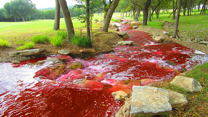 floden, röd, färg, blodfloden, Darrel, Darrel stilwell