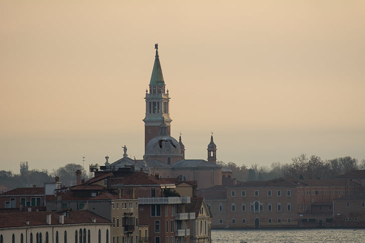 Benátky, kostol, morgenstimmung, Sunrise, nálada