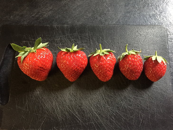 fraises, Berry, dessert, Saint-Jean, fraise, rouge, été