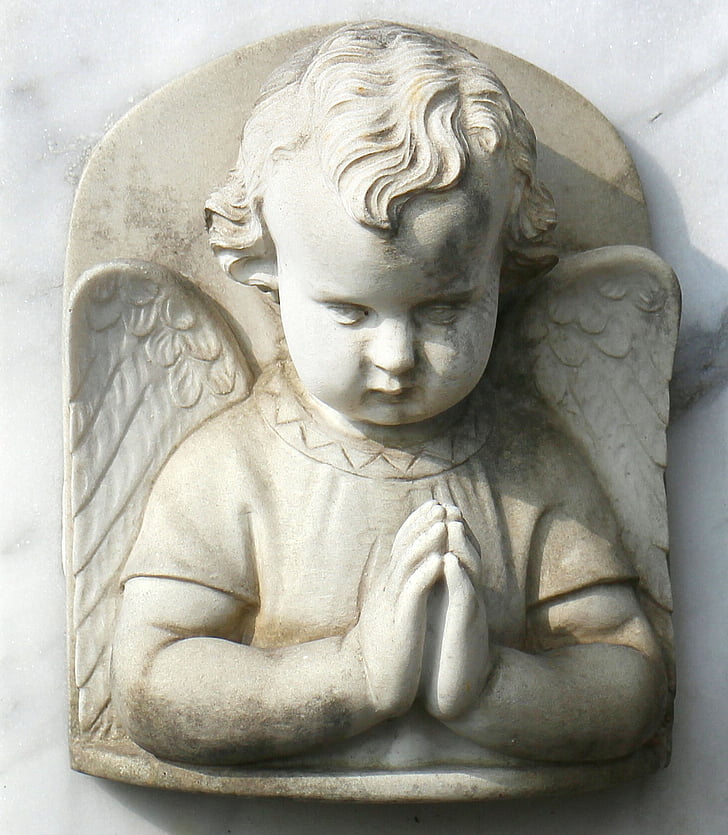 Angel, figur, tro, skulptur, be, håper