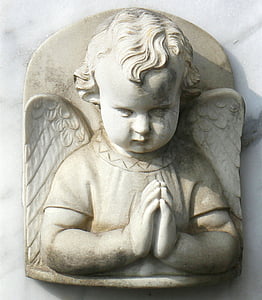 ange, Figure, foi, sculpture, prier, espoir