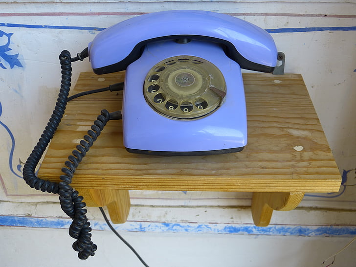 telefon, kommunikasjon, tilkobling, gamle, Velg, ekstern, lilla