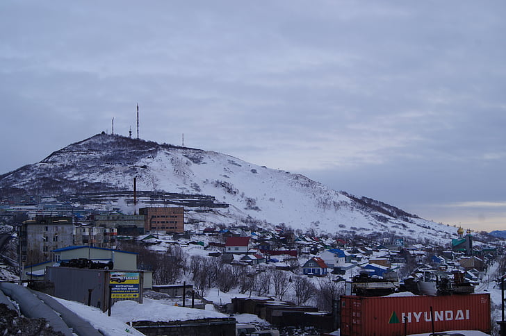 Kamchatka, naturaleza, seroglazka, pezón, el objetivo de, nieve, Petropavlovsk, kamchatsky