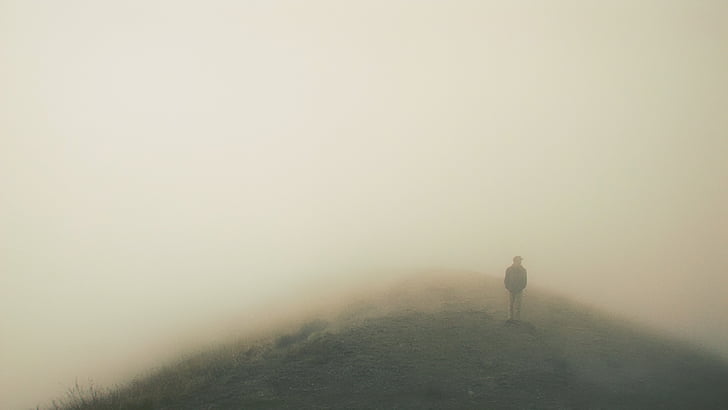 life, beauty, scene, climb, hike, fog, mist