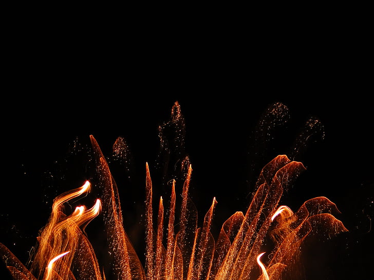 fireworks, graphics, yellow, festival, fire, explosion, night