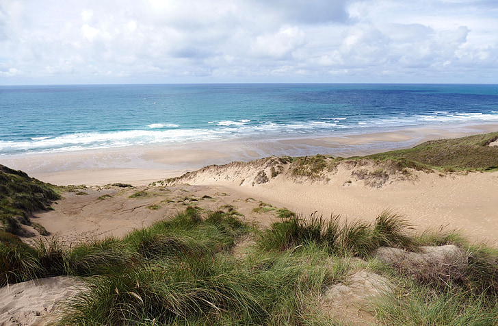 Penhale sands, kirrawee, Cornwall, praia, praias, mar, Costa