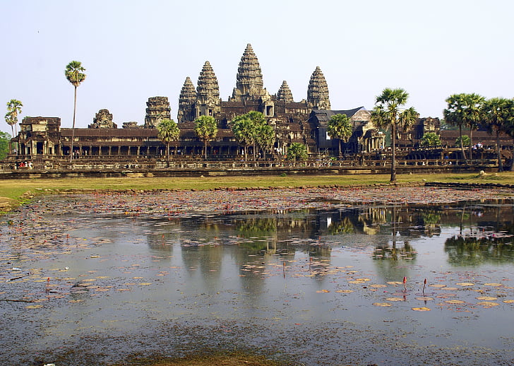 Kambodja, Angkor, religion, templet, Angkor wat, refelets