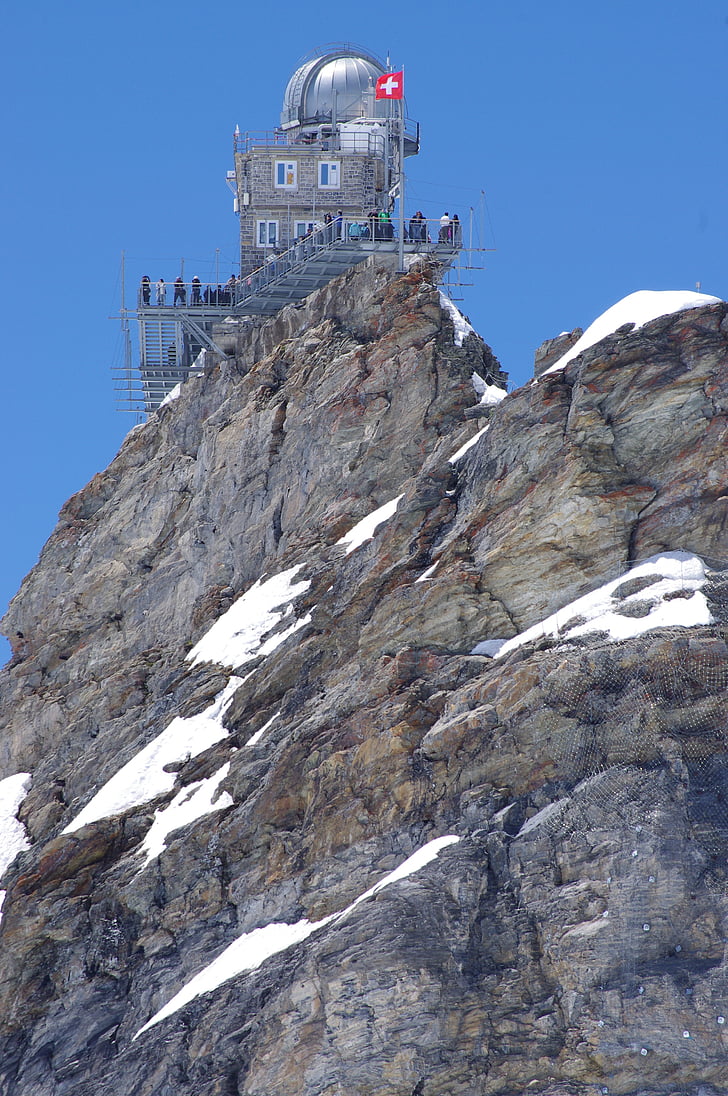 estació d'investigació, Jungfraujoch, Suïssa, neu, muntanya