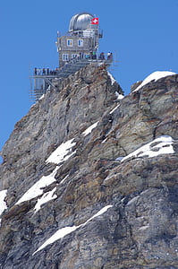 kutatási station, Jungfraujoch, Svájc, hó, hegyi