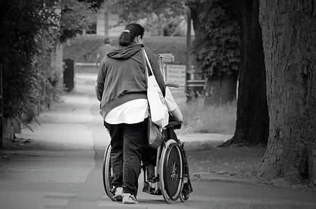 help, wheelchair, women, old, street, accessible, senior