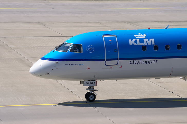 máy bay, Embraer 190, KLM, Sân bay, Zurich, ZRH, Sân bay Zürich