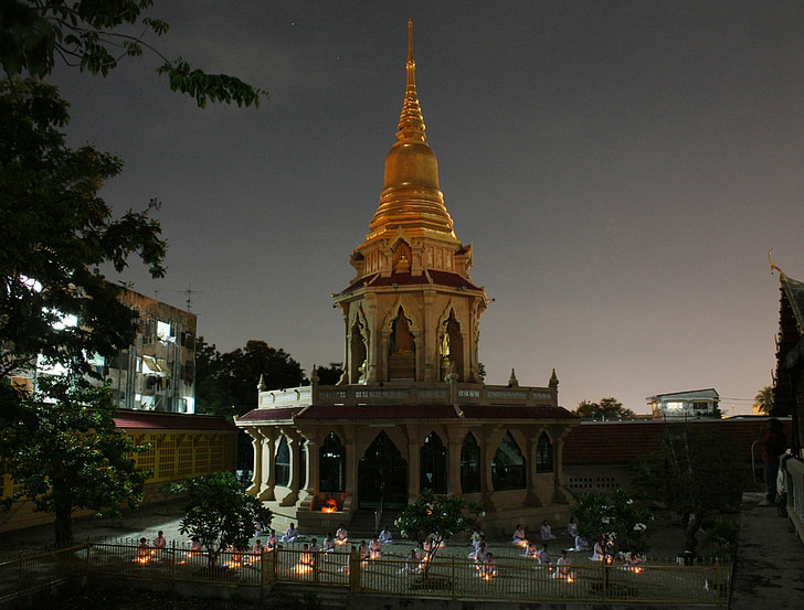 Pagoda, Thailand, buddhister, gull, buddhisme, Thai, tempelet