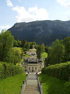 slott, Linderhof palace, kung ludwig andra, Schlossgarten, trädgård