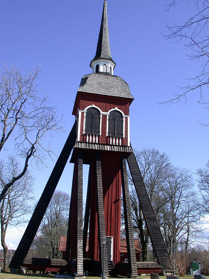 stave church, Švédsko, Drevený kostol, kostol, budova, Architektúra, Steeple