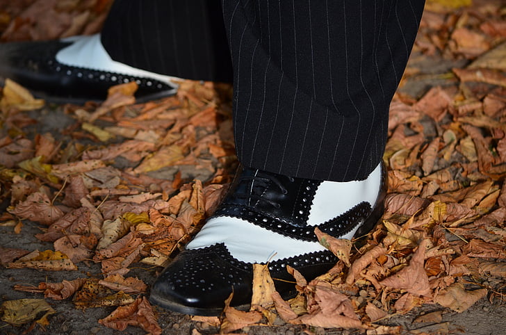Schuhe, schwarz / weiß, Mode, Füße, elegante
