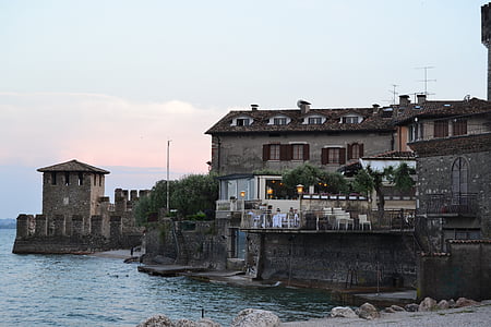Olaszország, Garda, Holiday, tó, épület, Bank