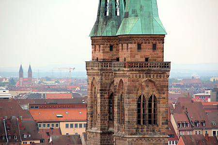 roof, germany, dormer, city, architecture, nuremberg, church