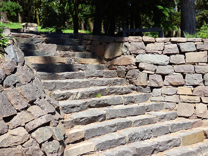 stone steps, natural stone, ascent, stairway