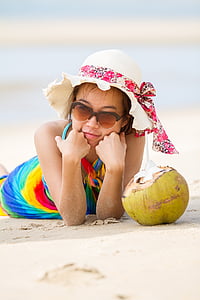 Балі, пляж, Кавказький чоловік, узбережжя, коктейлі, кокосове, колір