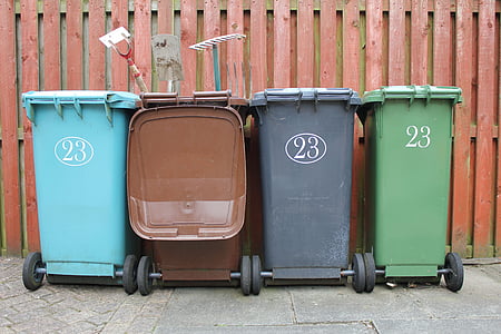 thùng rác có bánh xe, rác thải, rác, xử lý chất thải, thùng rác, giấy, nhựa
