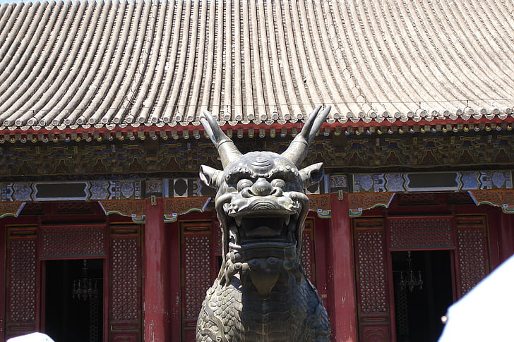 中国, 図, 神話上の生き物, アジア, アーキテクチャ, 文化, 寺の建物